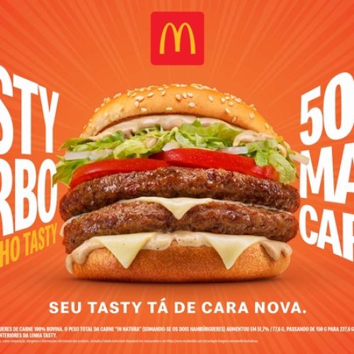A família Tasty está turbinada: Méqui lança Tasty Turbo e Tasty Turbo Queijo com 50% mais carne