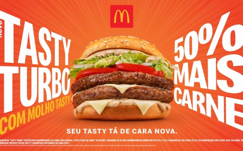 A família Tasty está turbinada: Méqui lança Tasty Turbo e Tasty Turbo Queijo com 50% mais carne