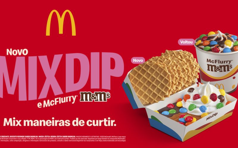 O verão chegou com tudo, e o McDonald’s tem a solução perfeita para refrescar: a nova sobremesa MixDip M&M’S