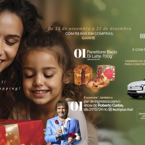 Campanha de Natal do ShoppingSantaÚrsula sorteia Volvo EX30 Core elétrico, ingressos para show do Roberto Carlos e presenteia com panetones