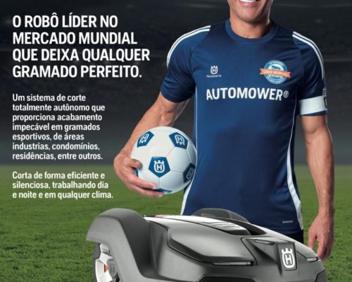 Jogador Cafu e Luisa Nogueira desafiam os visitantes da Agrishow 2024 na ativação “Automower- Capitão dos Gramados”, no Estande da Husqvarna