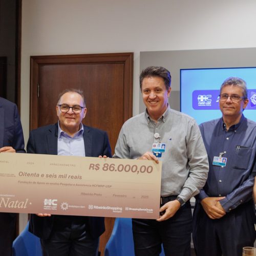 Campanha de Natal do RibeirãoShopping e ShoppingSantaÚrsula entrega doação para o Hospital das Clínicas