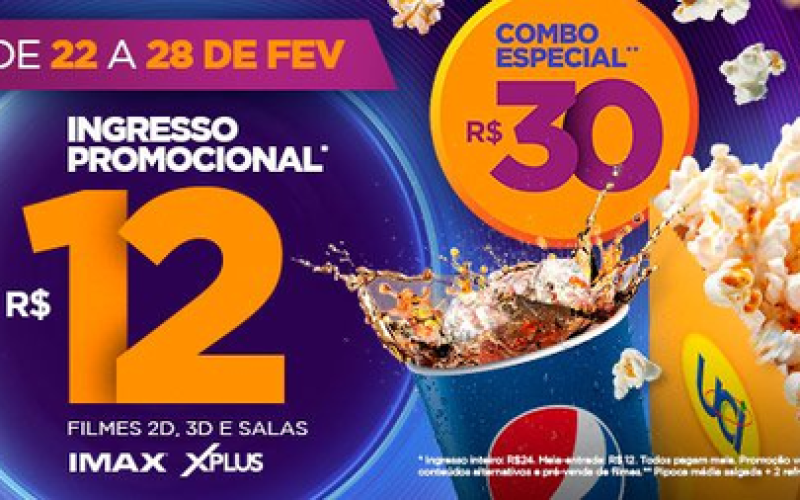 UCI tem ingressos por R$12 durante Semana do Cinema