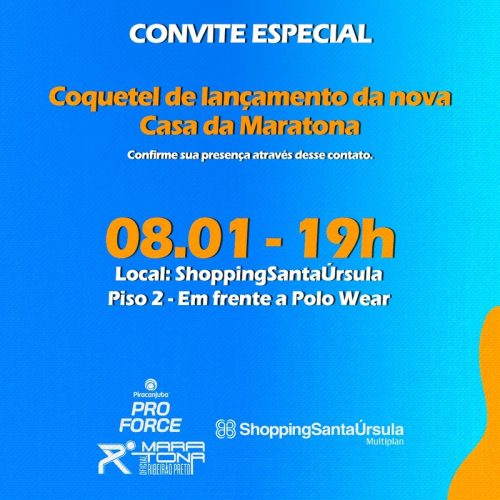 Lançamento da Casa da Maratona Oficial de Ribeirão Preto acontece nesta quarta-feira no ShoppingSantaÚrsula