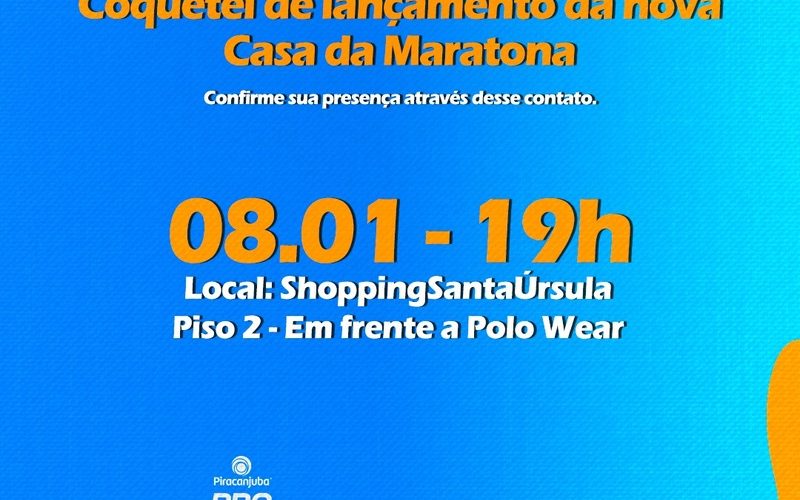 Lançamento da Casa da Maratona Oficial de Ribeirão Preto acontece nesta quarta-feira no ShoppingSantaÚrsula