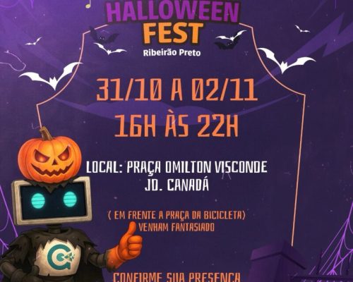 Santa Maria leva humor e criatividade ao Halloween Fest Ribeirão com “estacionamento de vassouras”