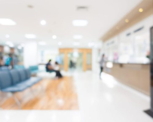 Abstract blur hospital and clinic interior for background