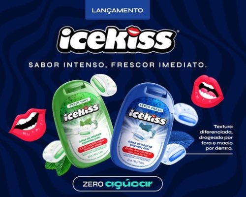 De olho no avanço do zero açúcar, Icekiss lança goma de mascar e amplia atuação no mercado de candies 