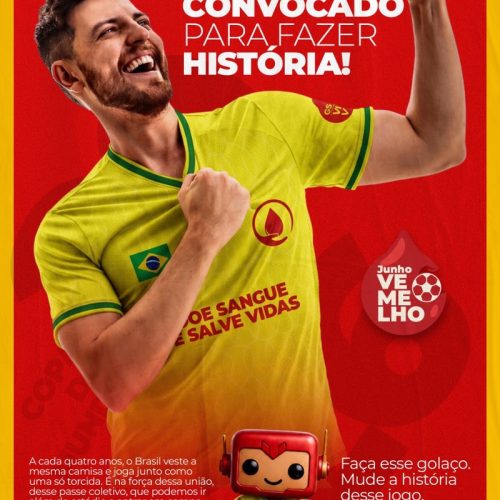 Junho Vermelho: campanha do GSH Banco de Sangue convoca população para “entrar em campo pela vida”