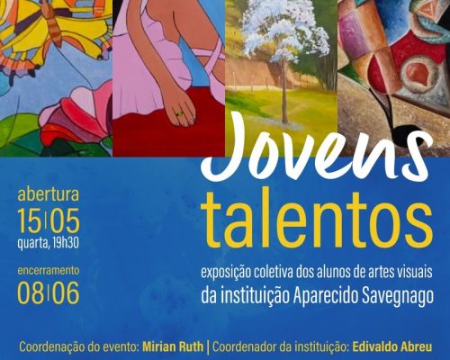 Exposição coletiva “Jovens Talentos” traz artes de alunos da Instituição Aparecido Savegnago