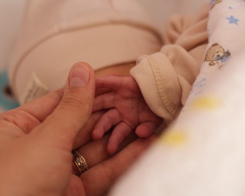 little cute premature baby hand