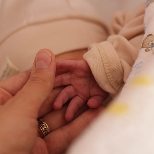 little cute premature baby hand
